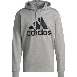 Adidas Grey Essentials Aeroready Graphic Logo Performance Hoodie Size XL